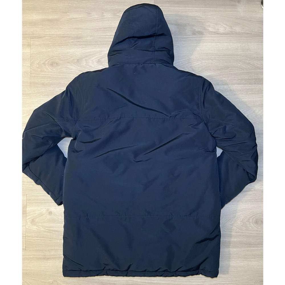 Primark Men's Navy Blue Hooded Parka Jacket Medium Shower Resistant Thermal - Picture 16 of 16